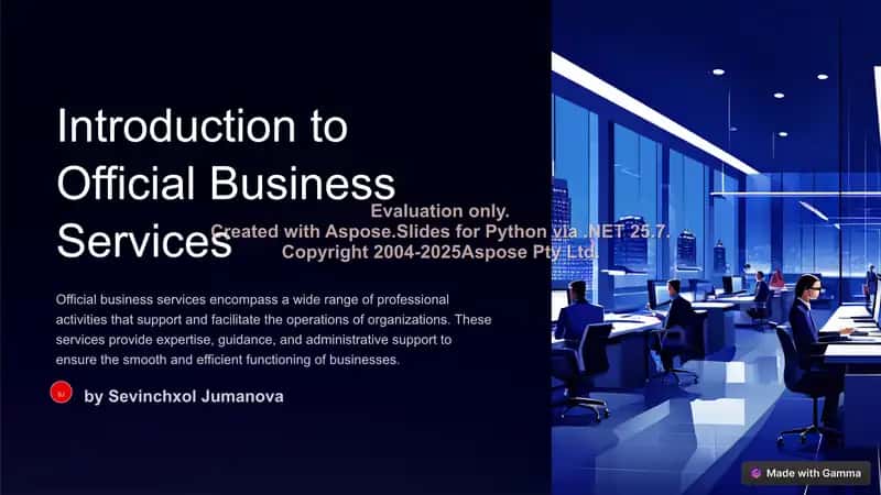 Introduction to Official Business Services 1