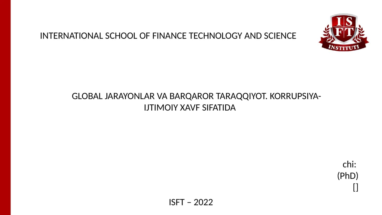 GLOBAL JARAYONLAR VA BARQAROR TARAQQIYOT 1