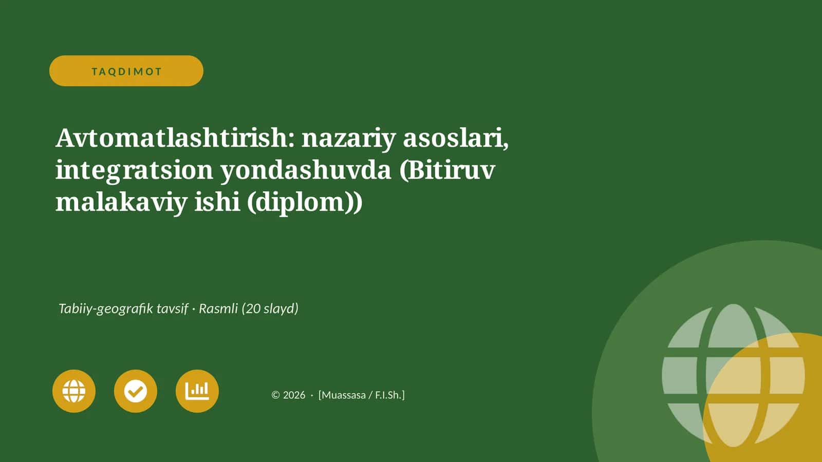 Avtomatlashtirish: nazariy asoslari, integratsion yondashuvda (Bitiruv malakaviy ishi (diplom)) 1