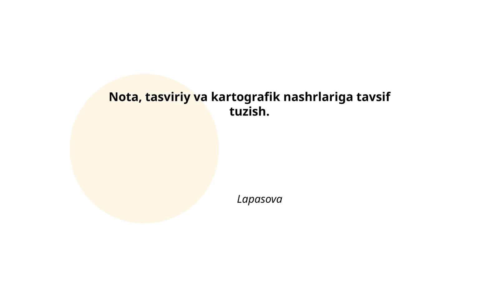 Nota nashrlariga tavsif tuzish 1