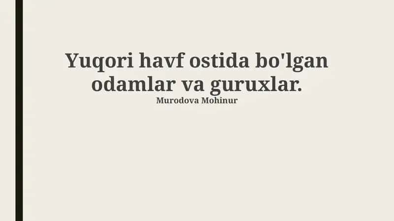 Yuqori xavf ostidagi shaxslar va zaif guruhlarning ta'rifi va omillari 1