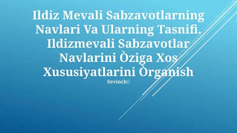 Ildiz Mevali Sabzavotlarning Navlari Va Ularning Tasnifi 1
