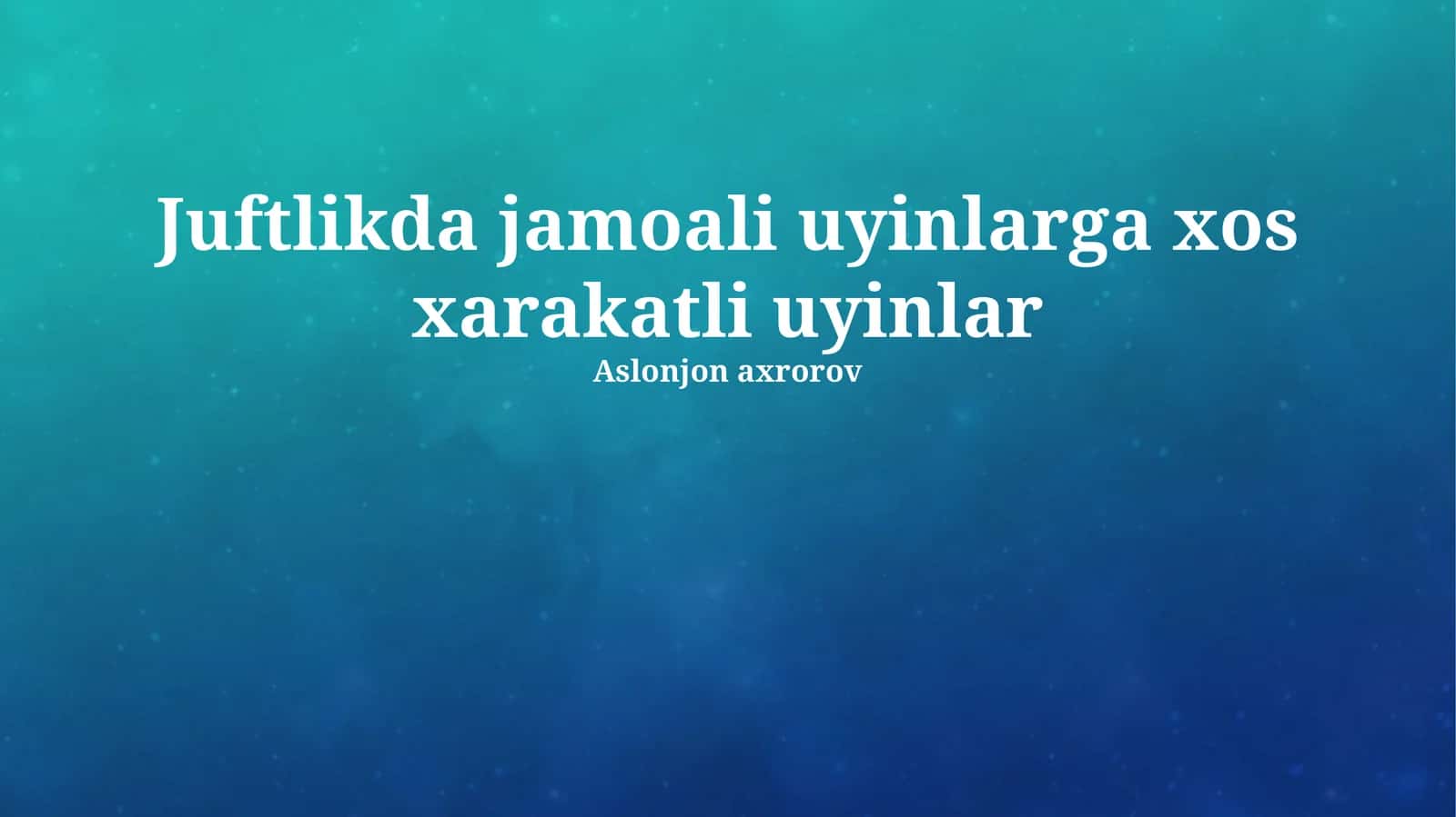To'siqlarni engish 1