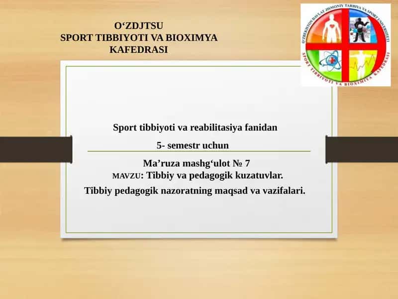 Tibbiy va pedagogik kuzatuvlar 1