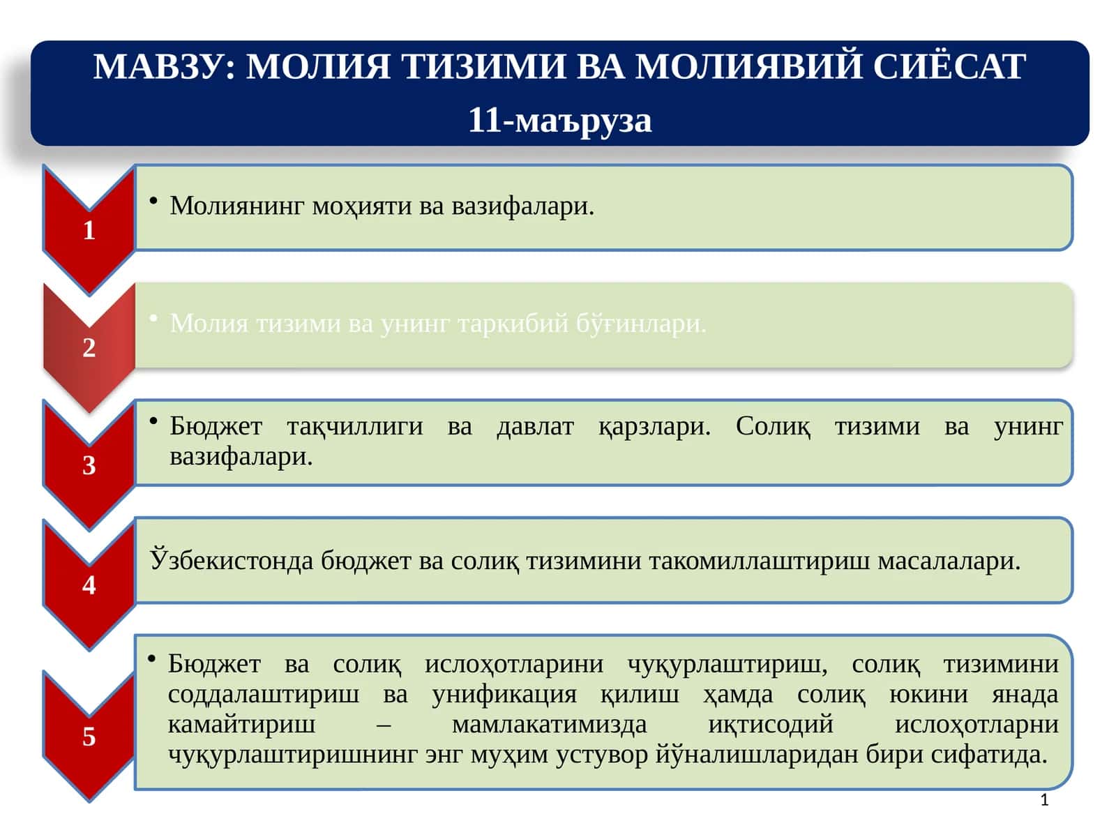 Молиянинг моҳияти ва вазифалари 1