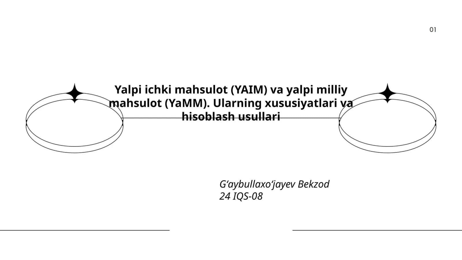 Yalpi ichki mahsulot (YAIM) va yalpi milliy mahsulot (YaMM) 1
