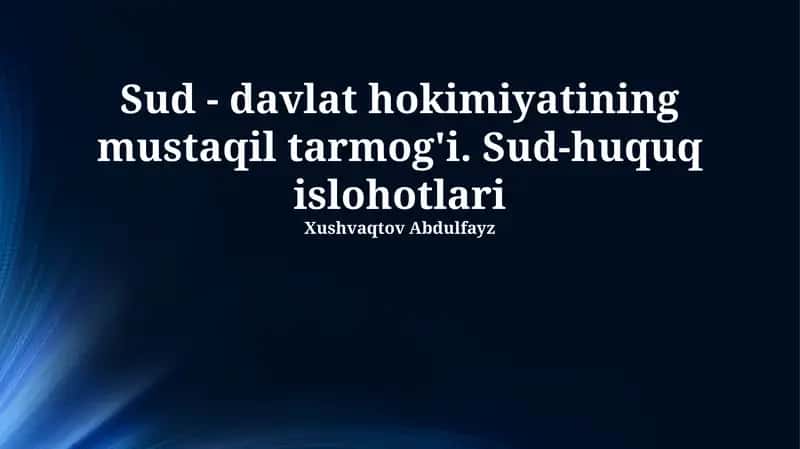 Sud tizimi 1