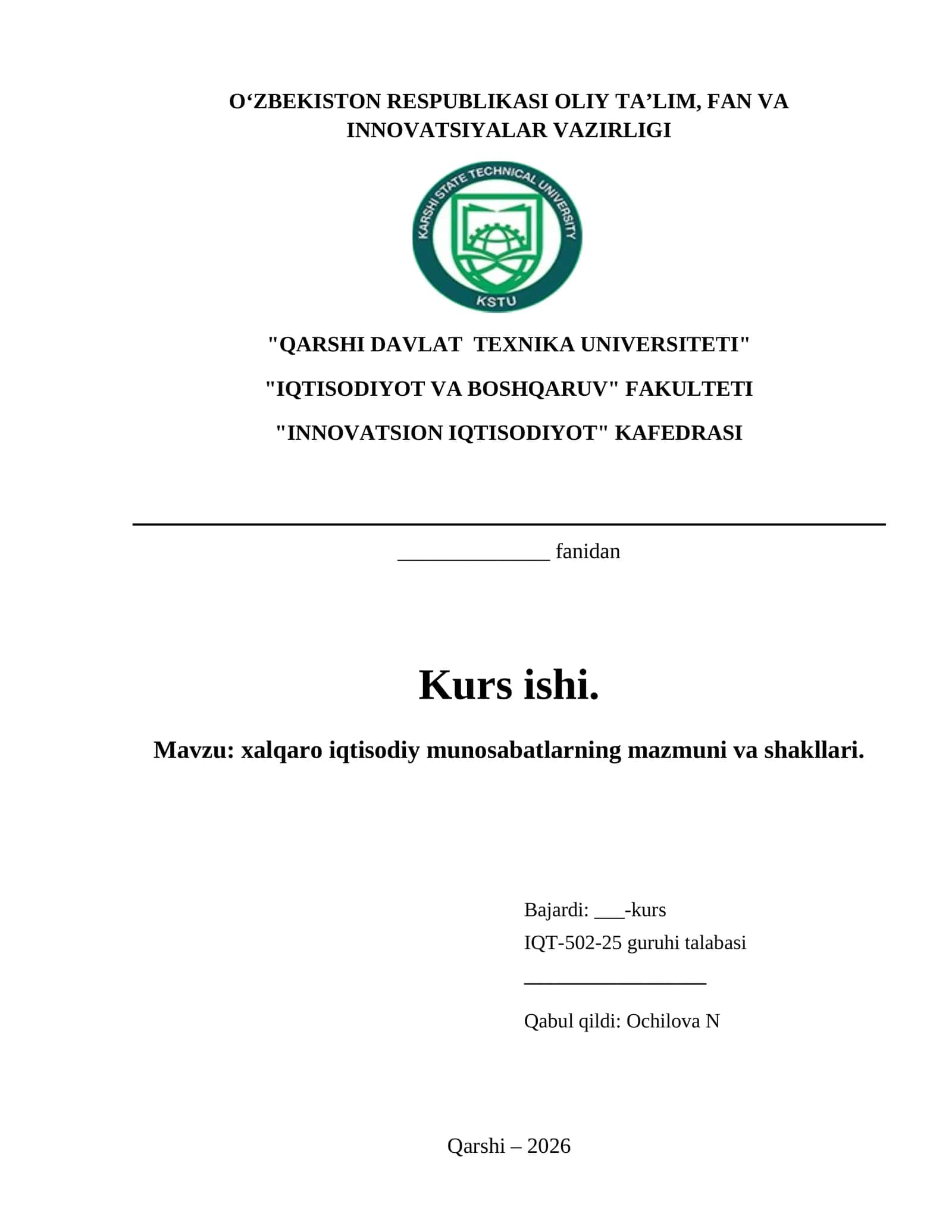 xalqaro iqtisodiy munosabatlarning mazmuni va shakllari 1