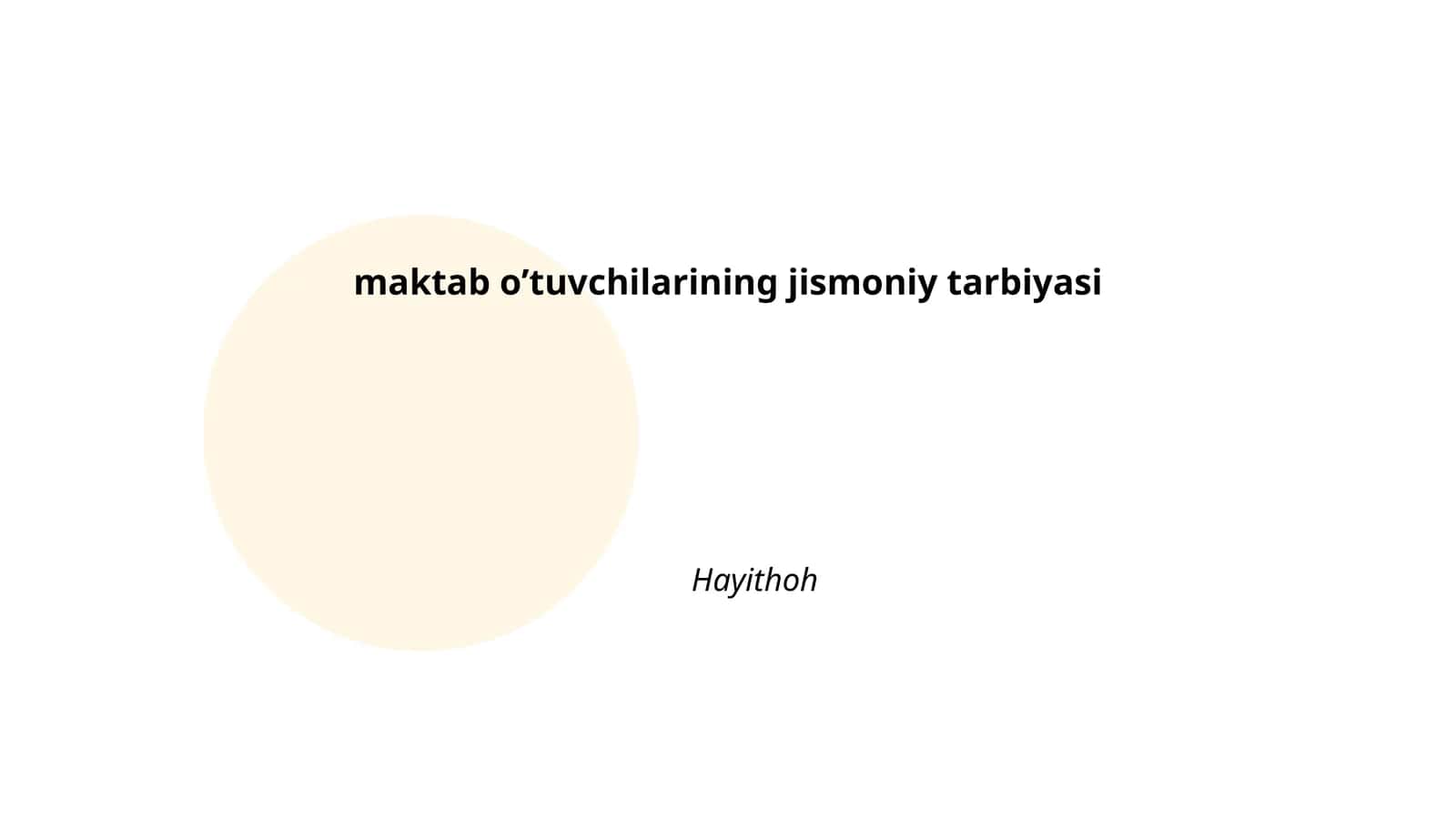 Jismoniy tarbiya darslari 1