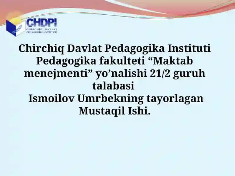 IQTIDORLI OQUVCHILAR BILAN ISHLASH