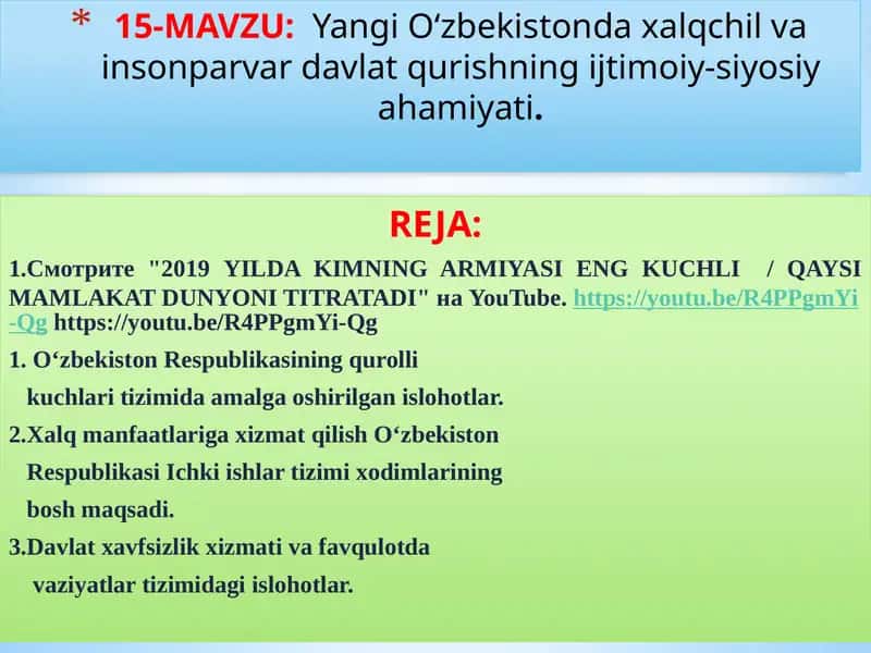 Yangi O‘zbekistonda xalqchil va insonparvar davlat qurishning ijtimoiy-siyosiy ahamiyati 1