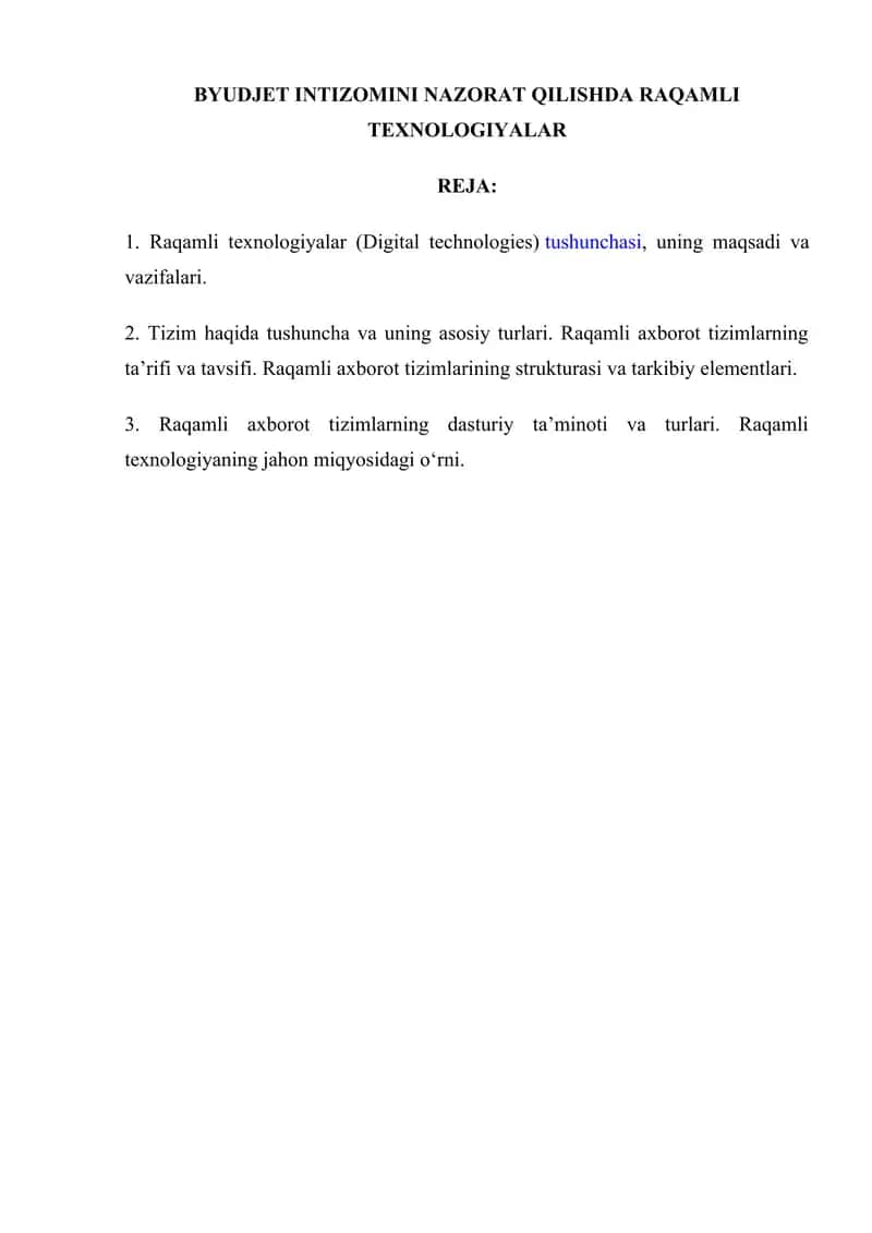 BYUDJET INTIZOMINI NAZORAT QILISHDA RAQAMLI TEXNOLOGIYALAR 1