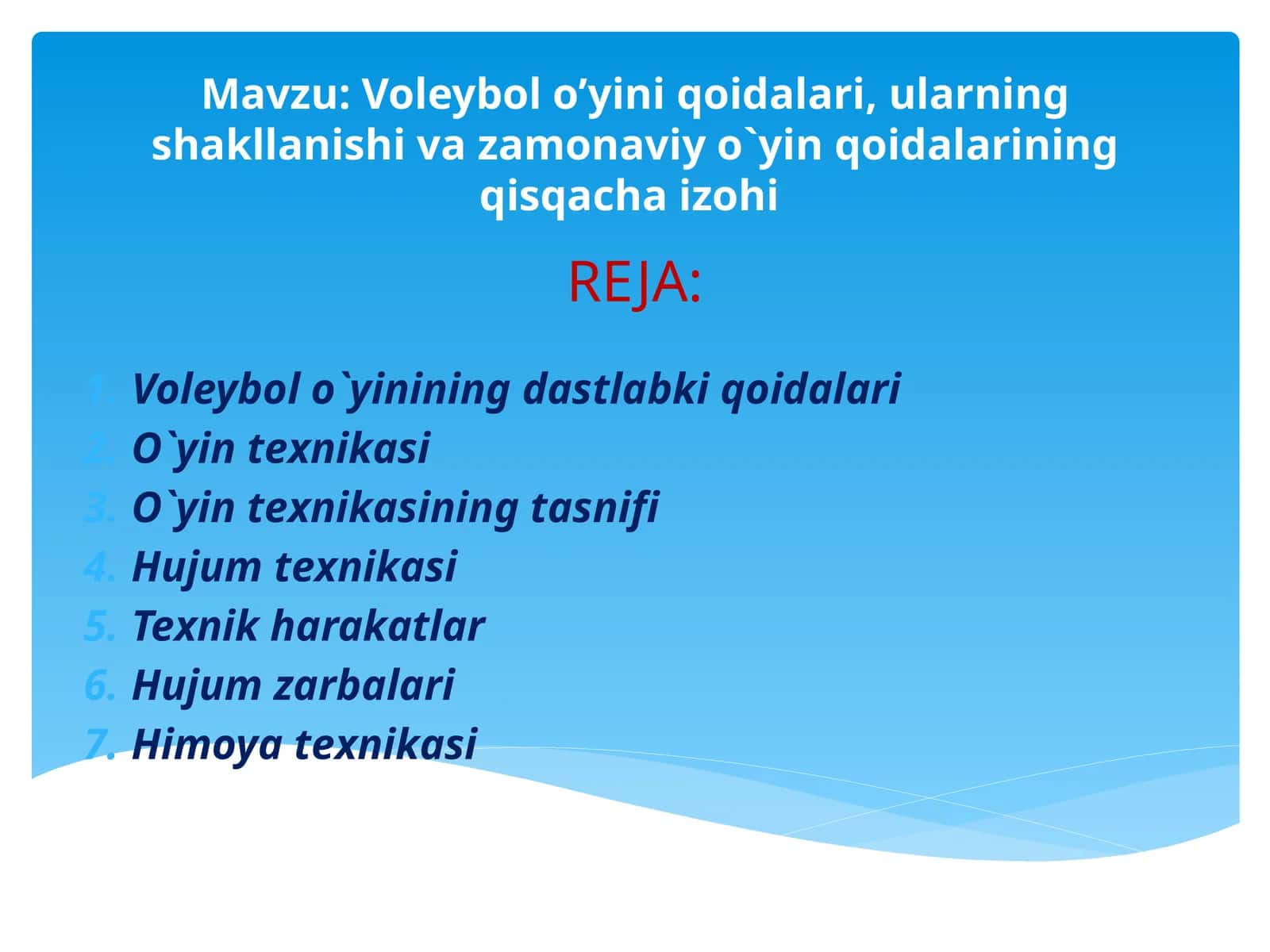 Voleybolo’yini qoidalari 1