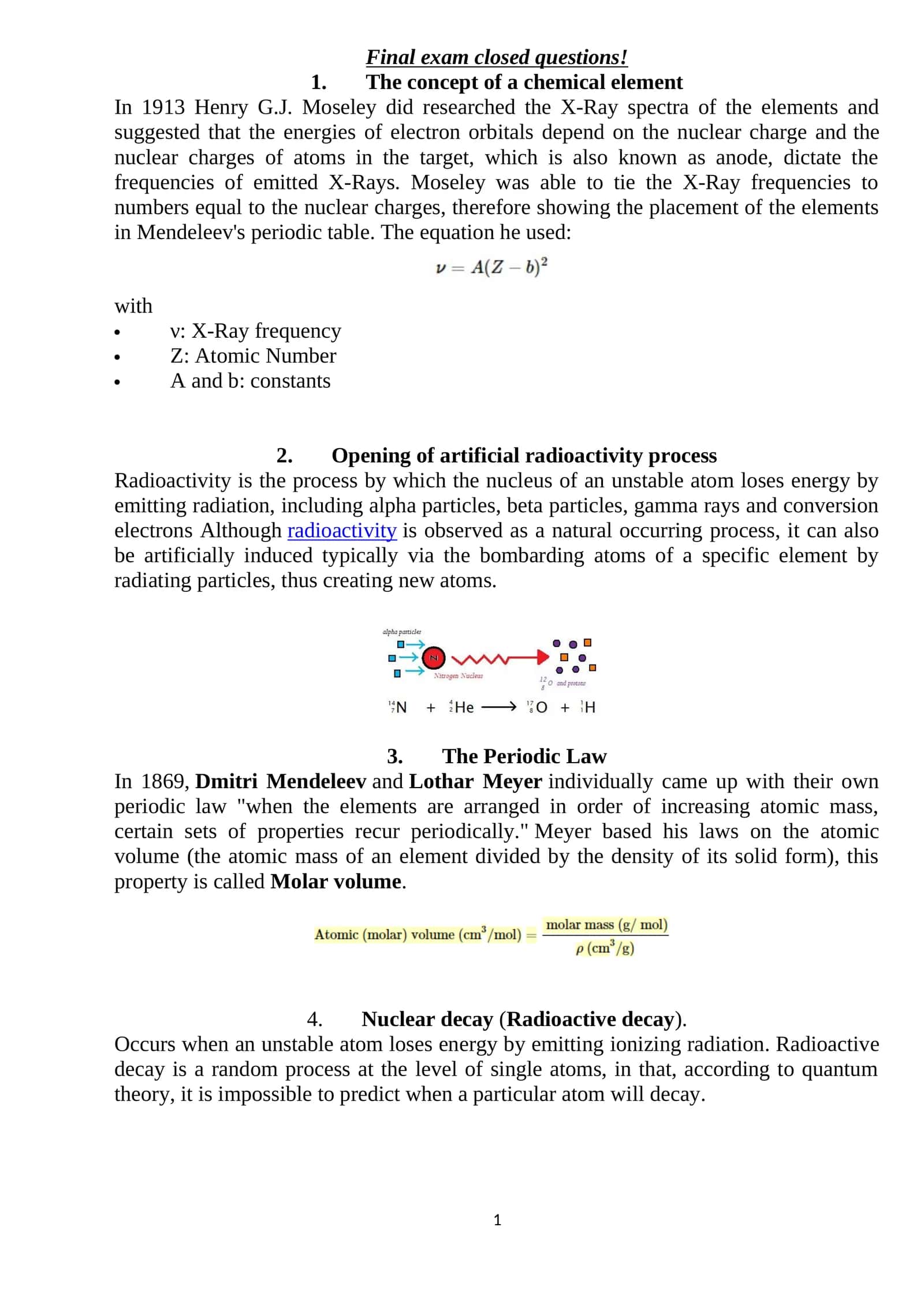 The concept of a chemical element 1