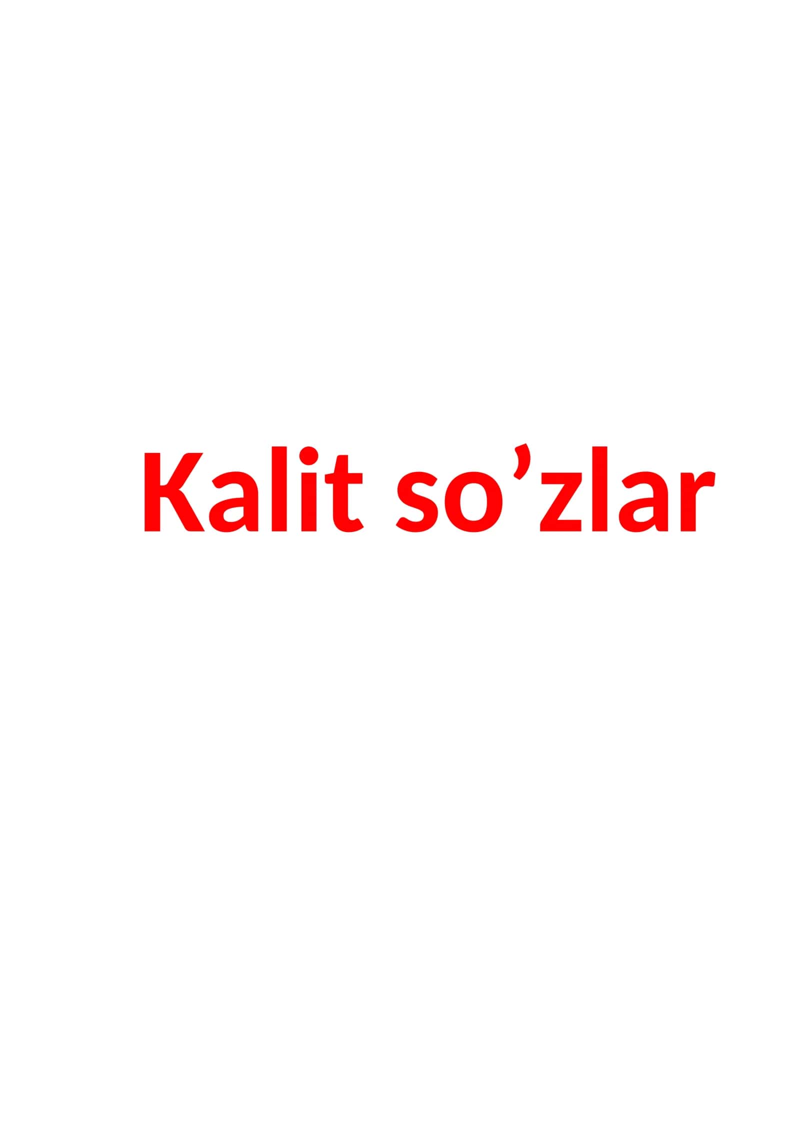 Prava imtihoni Kalit so’zlar 1