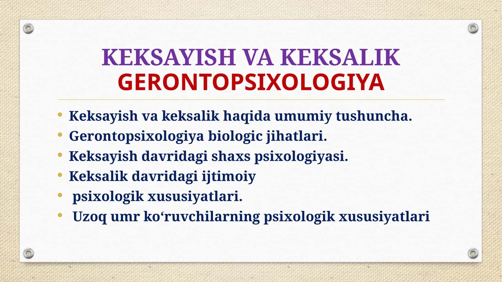 KEKSAYISH VA KEKSALIKGERONTOPSIXOLOGIYA 1