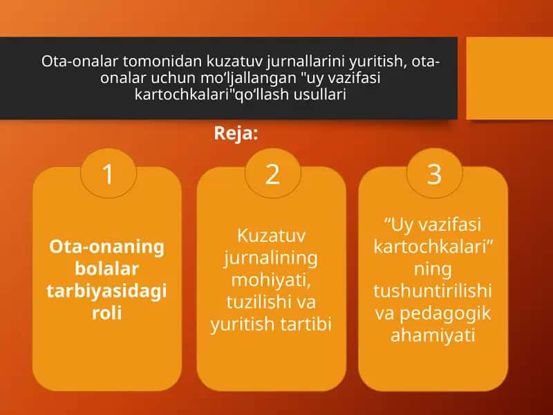 Kuzatuv jurnali va uy vazifasi kartochkasi 1