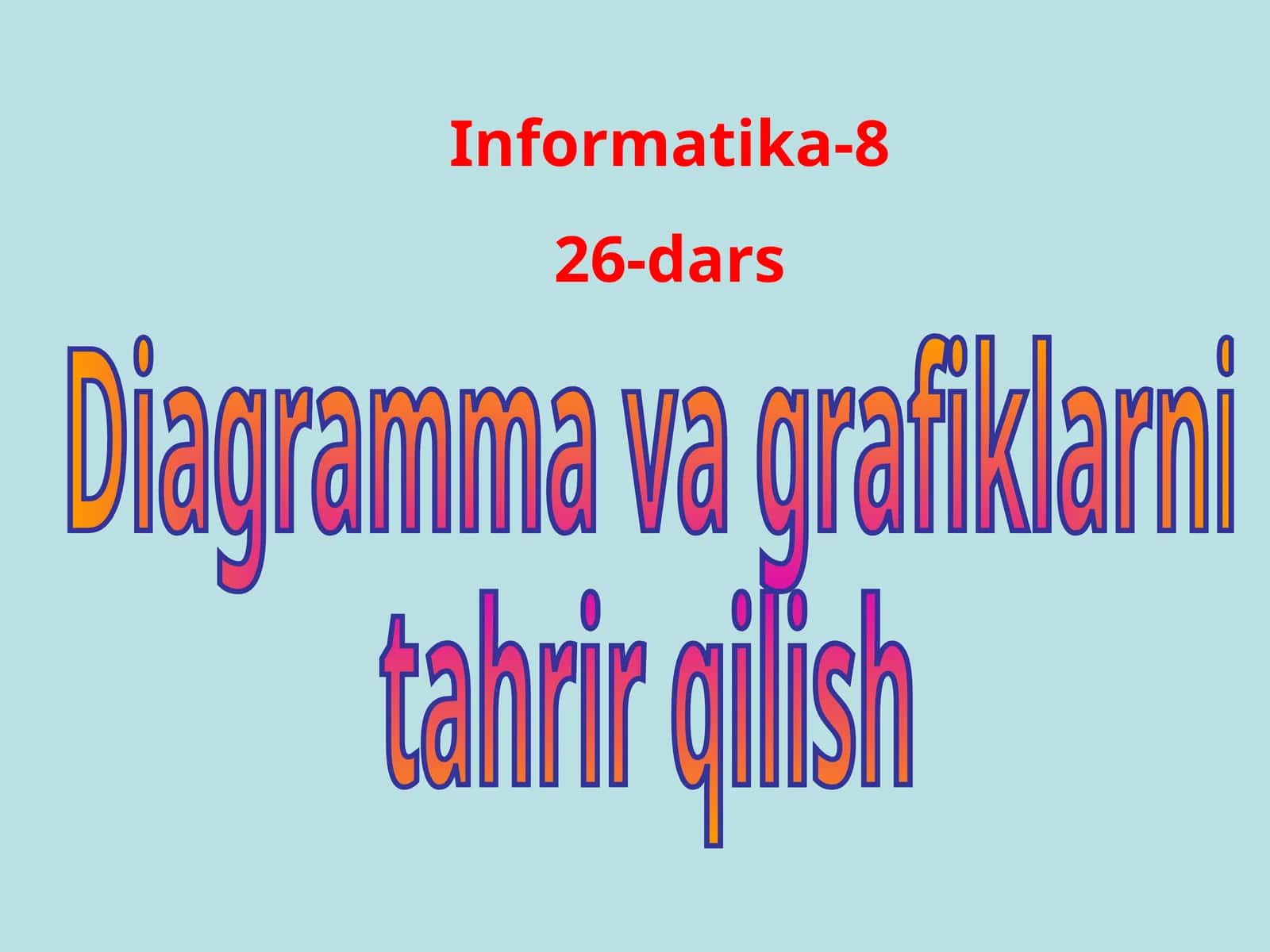 Diagramma va grafiklarni tahrir qilish 1