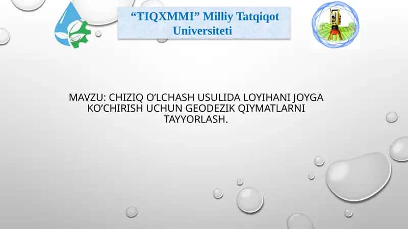 Geodezik hisob kitoblar 1