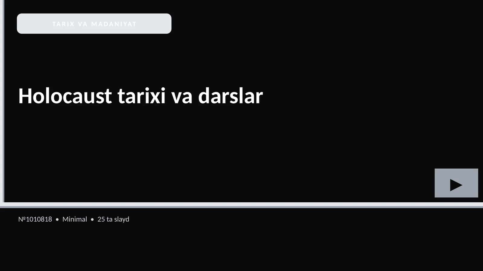 Holocaust tarixi va darslar 1