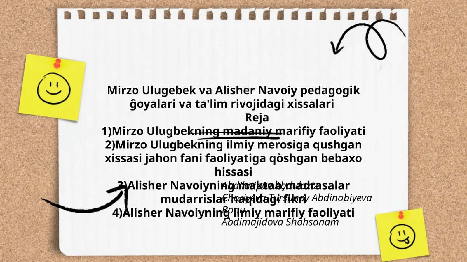 Mirzo Ulugebek va Alisher Navoiy pedagogik ĝoyalari va ta'lim rivojidagi xissalari 1