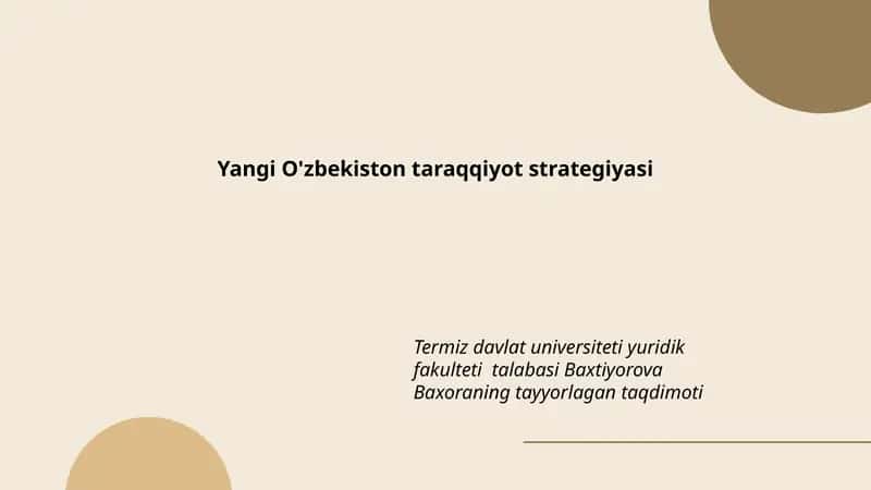 Yangi O'zbekiston taraqqiyot strategiyasi 1