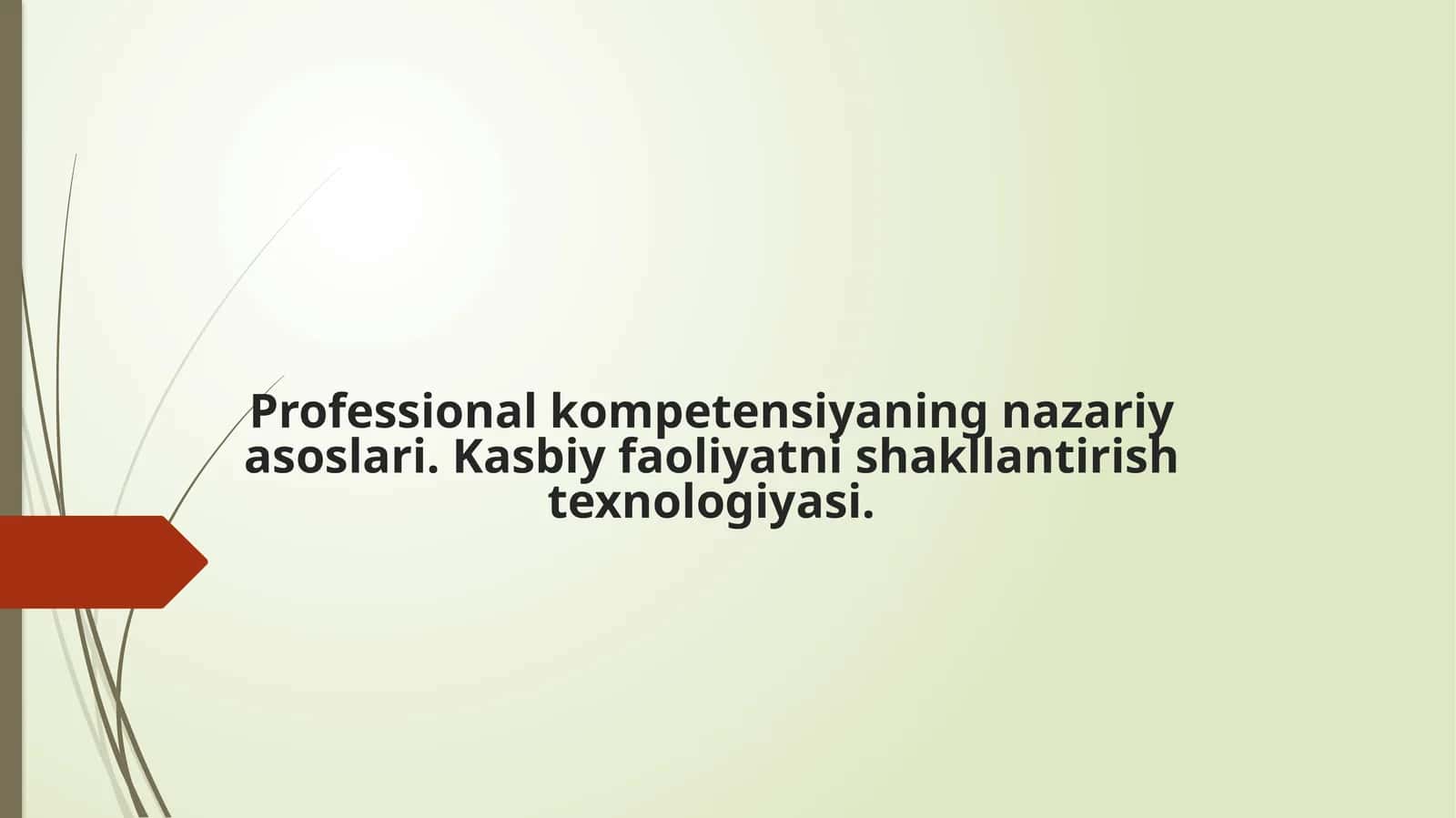 Professionalkompetensiyaningnazariyasoslari.Kasbiyfaoliyatnishakllantirishtexnologiyasi 1