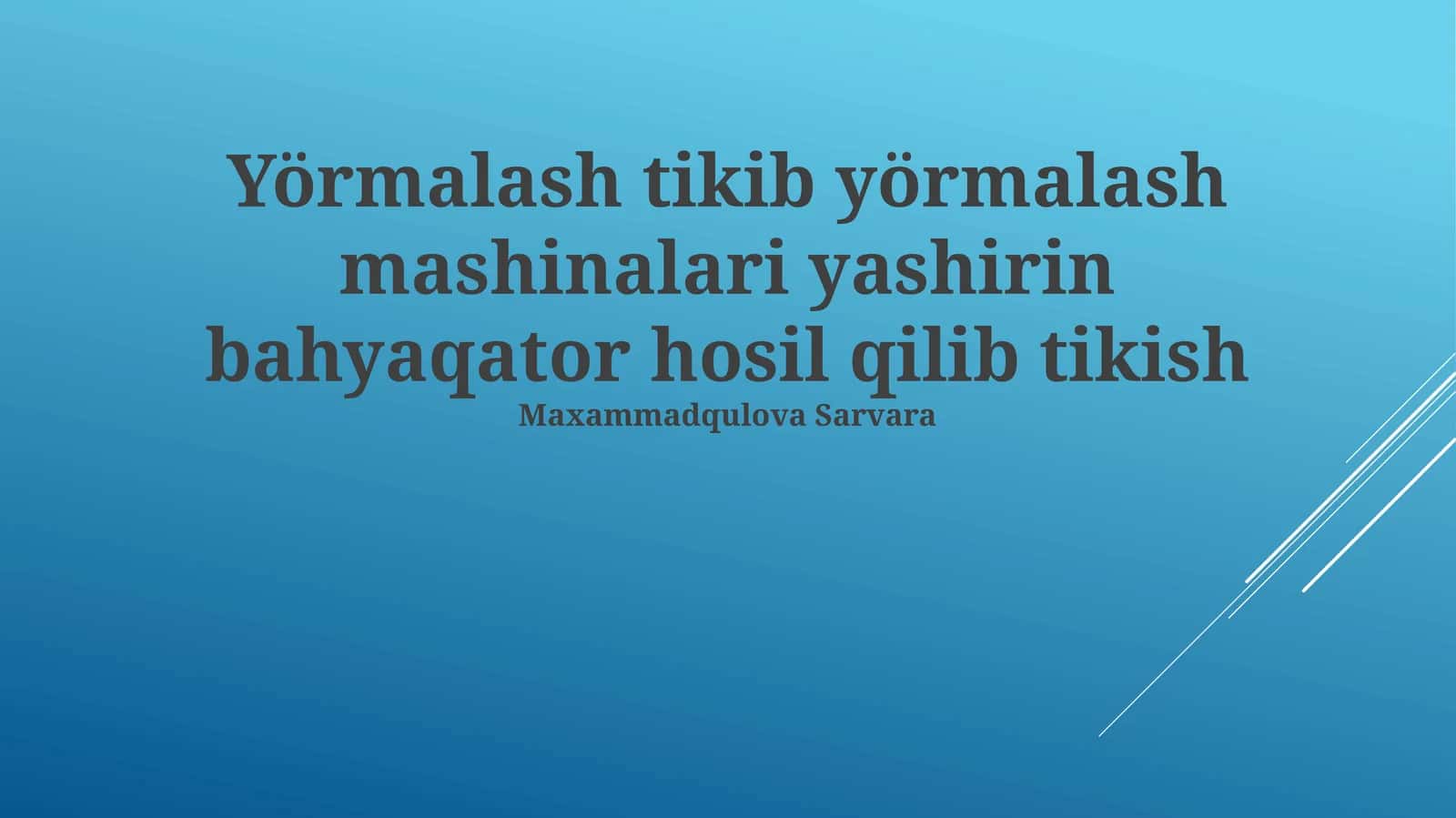 Yörmalash tikib yörmalash mashinalari yashirin bahyaqator hosil qilib tikish 1