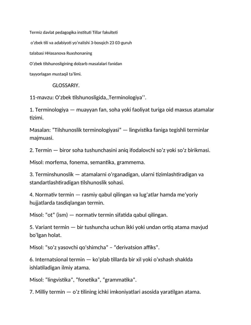 O‘zbek tilshunosligi Terminologiyasi 1