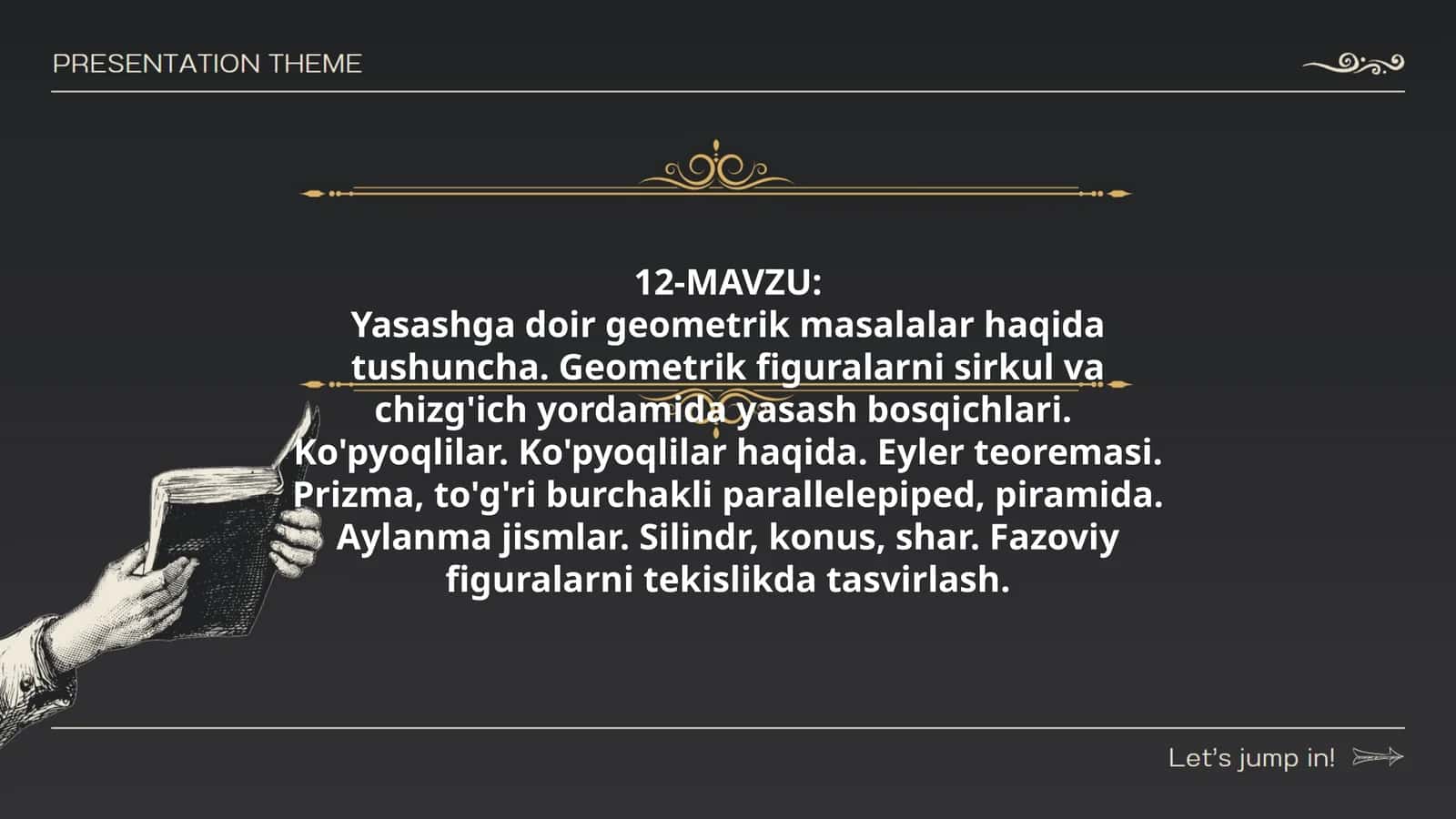 Yasashga doir geometrik masalalar 1