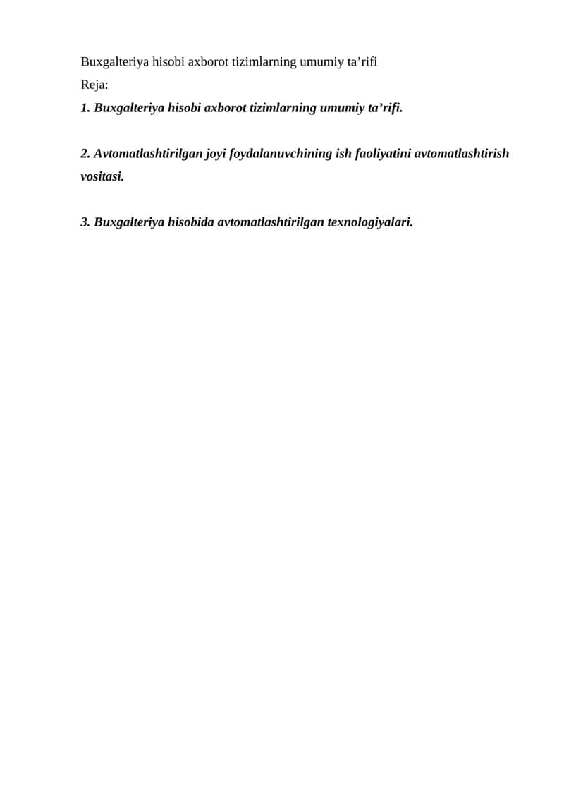 Buxgalteriya hisobi axborot tizimlari 1
