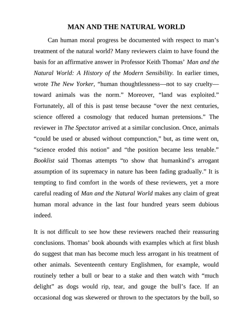 Man and the Natural World 1