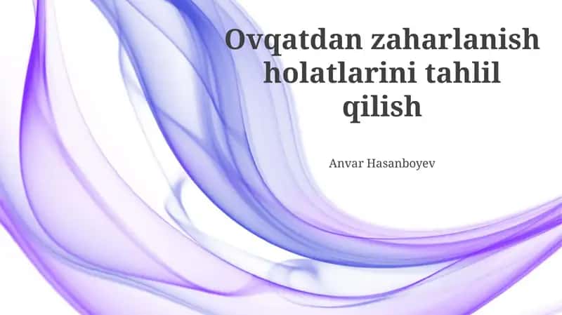 Oziq-ovqat zaharlanishi hollari tahlili 1