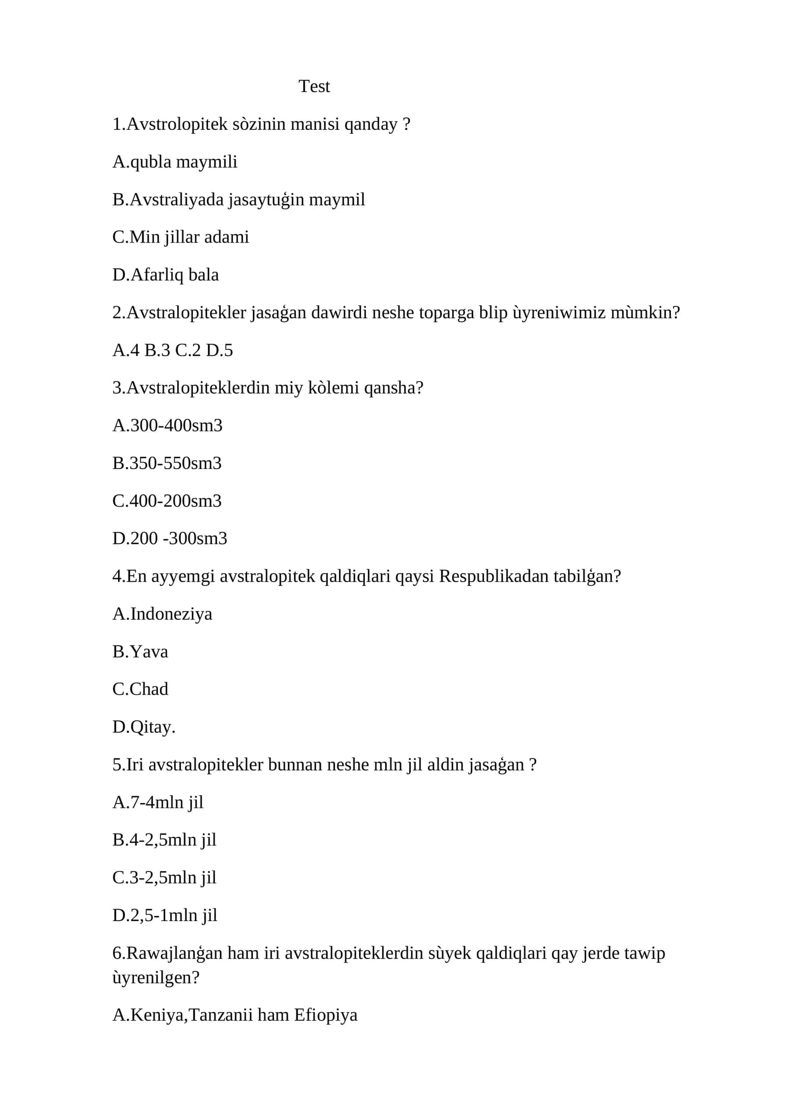 Avstrolopiteklar Toldirgan Test 1