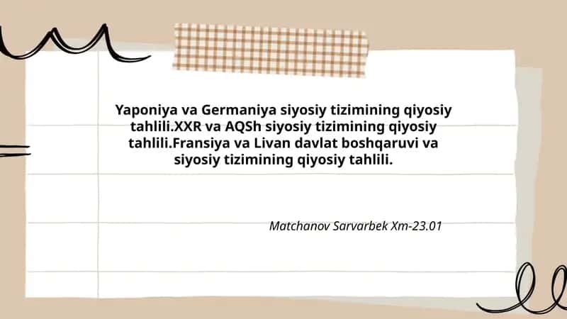 Yaponiya va Germaniya siyosiy tizimining qiyosiy tahlili 1