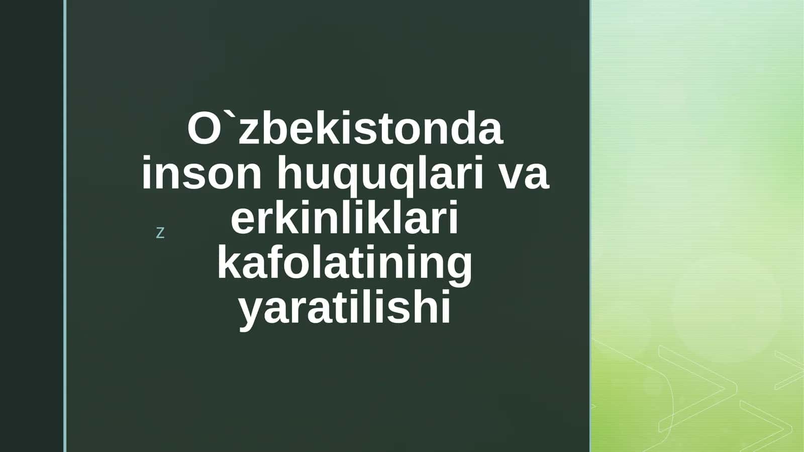 O`zbekistondainson huquqlari va erkliklar kafolatining yaratilishi 1