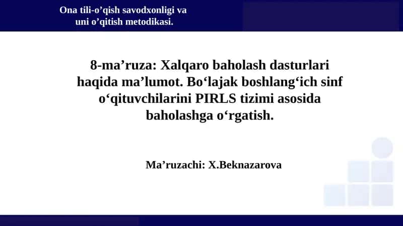 Onatili-o’qish savodxonligi va uni o’qitish metodikasi 1