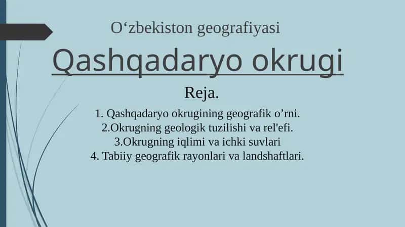 Qashqadaryo okrugi 1