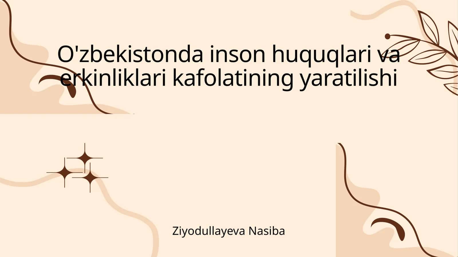 O'zbekistonda inson huquqlari va erkinliklari kafolatining yaratilishi 1