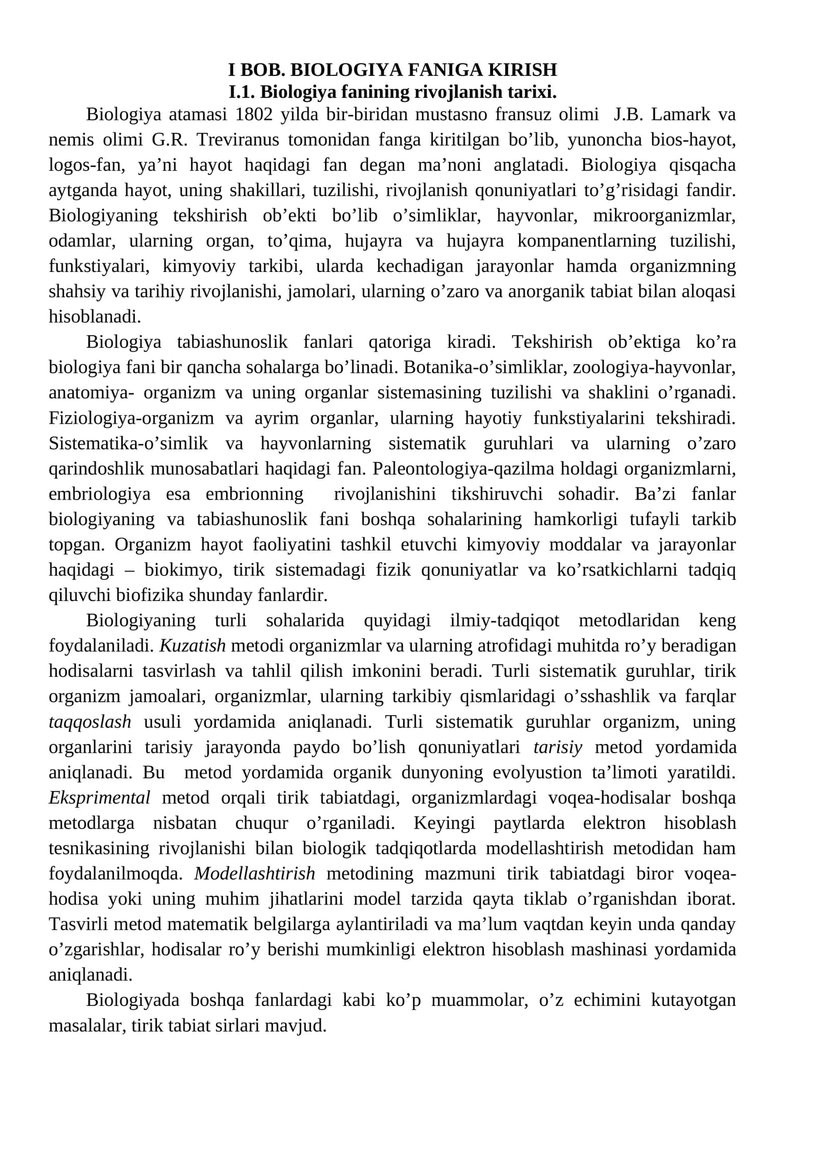 Biologiya faniga kirish 1