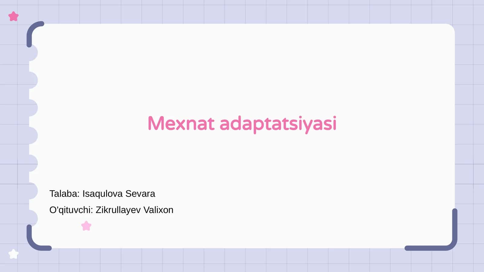 Mexnat adaptatsiyasi 1