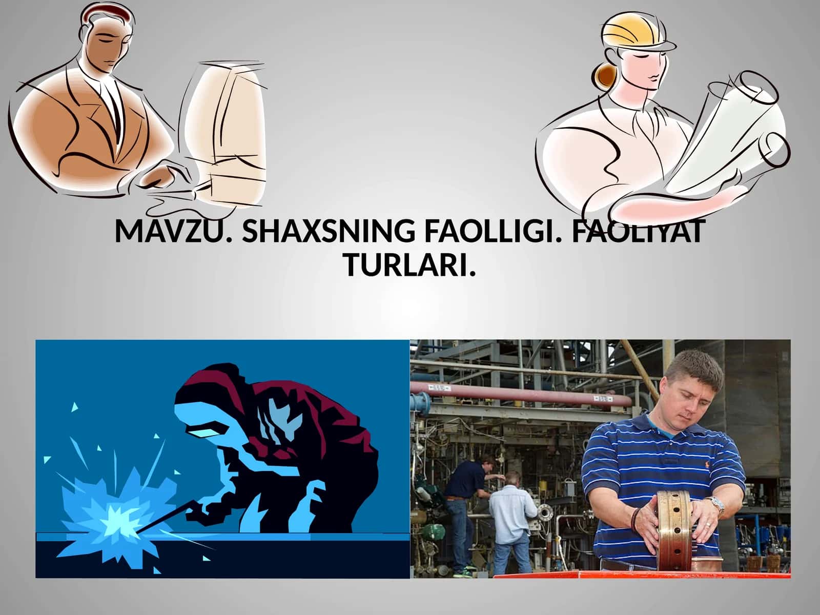 SHAXSNING FAOLLIGI. FAOLIYAT TURLARI 1