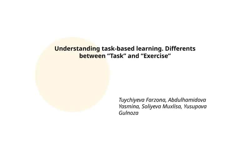 Understanding task-based learning 1