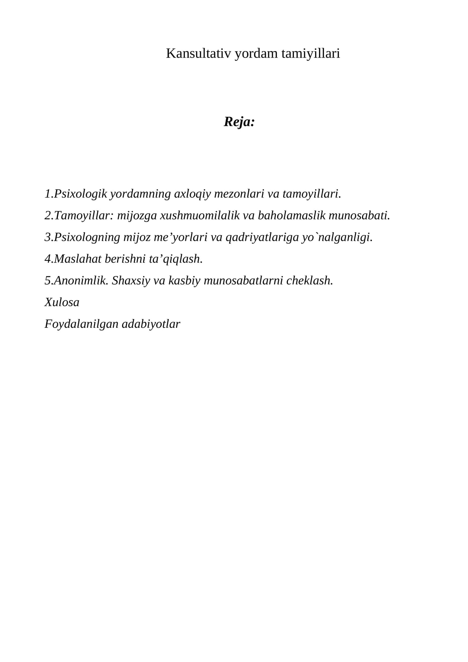 Kansultativ yordam tamiyillari 1