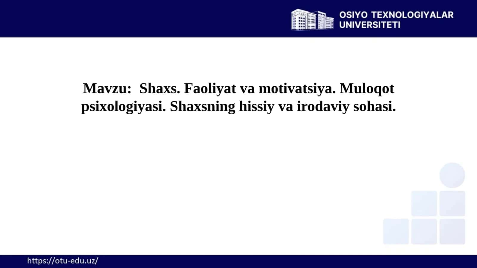 Shaxs, Faoliyat, Motivatsiya, Muloqot va Nizo: Psixologik Tahlil 1
