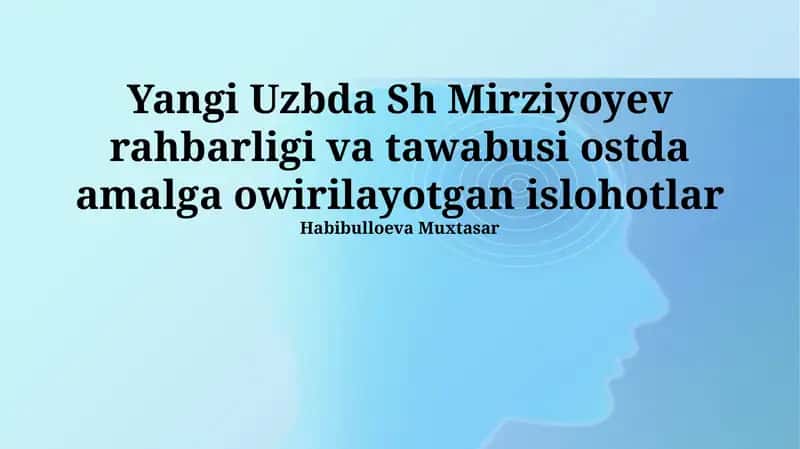 Yangi O'zbekistonda Prezident Mirziyoyev Rahbarligida Amalga Oshirilayotgan Islohotlar 1