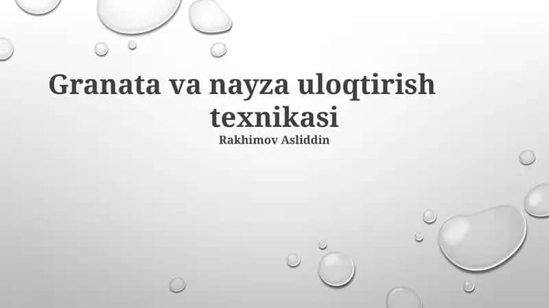 Granata va nayza uloqtirish texnikasi 1