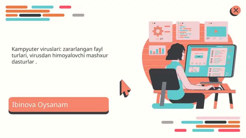 Kampyuterviruslari:zararlanganfaylturlari,virusdanhimoyalovchimashxurdasturlar. 1