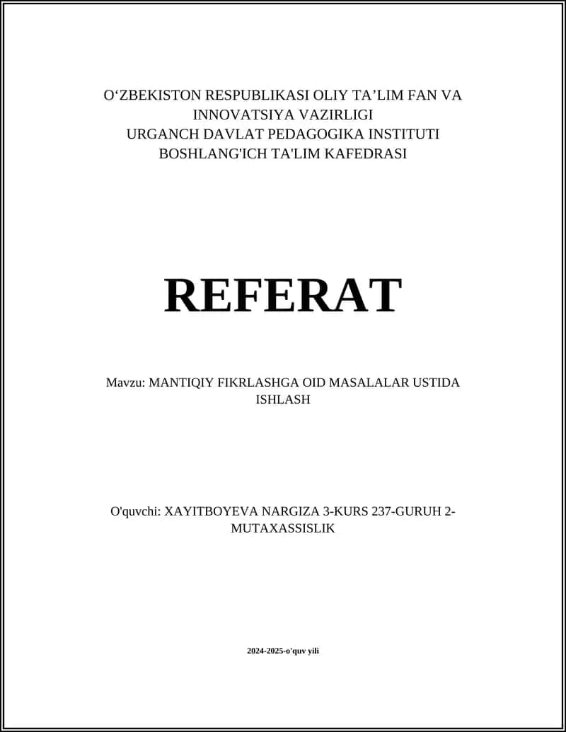 Mantıqsız Hulosa Yaratish 1