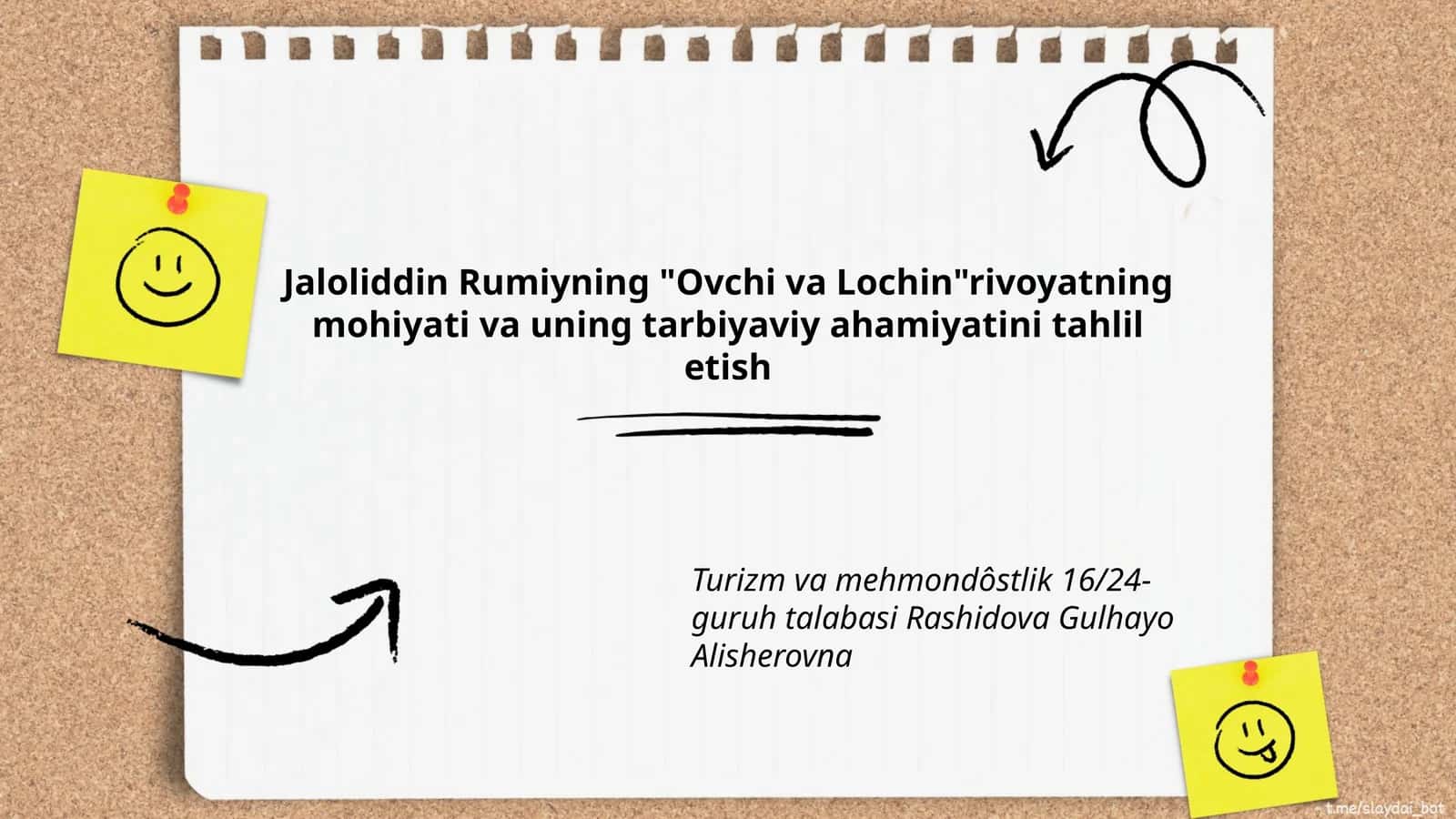 "Ovchi va Lochin" Rivoyati 1